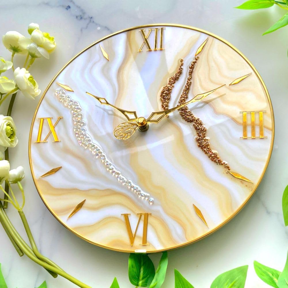 Resin Wall Clock Gold